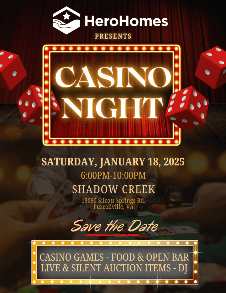 HeroHomes Casino Night Invitation 2025